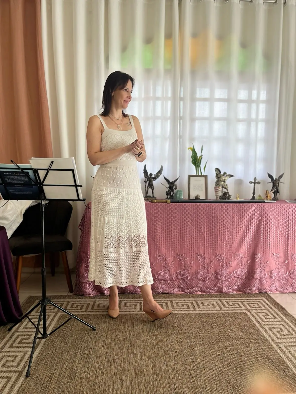 Momento de presença e transmissão em encontro espiritual